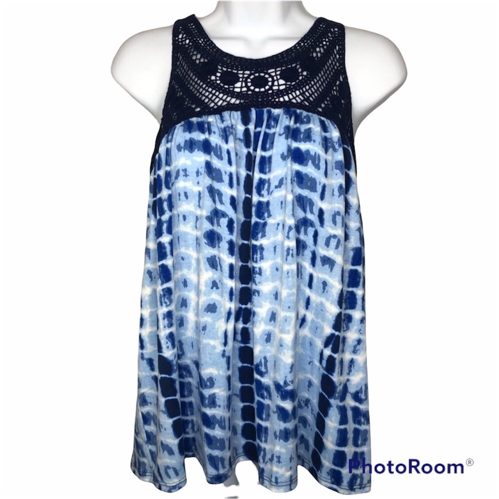 Medium crochet tie dye sleeveless blouse